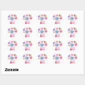 Galaxy Ruimtemeisje Verjaardagsfeestje Ronde Sticker (Vel)