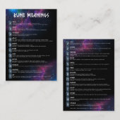 Galaxy Rune Betekenis Kaarten Visitekaartje (Voorkant / Achterkant)