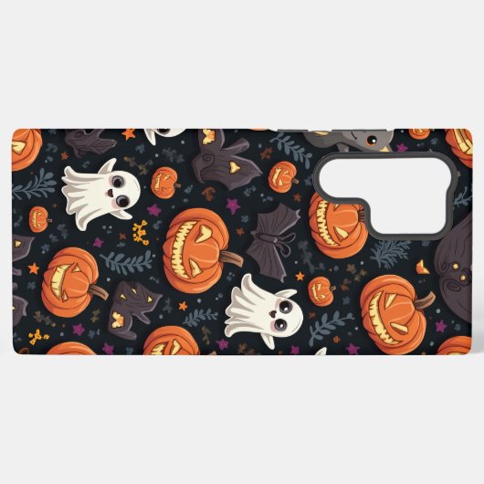 Galaxy S22 Ultra hoesje met Halloween patroon Samsung Galaxy Hoesje (Achterkant horizontaal)