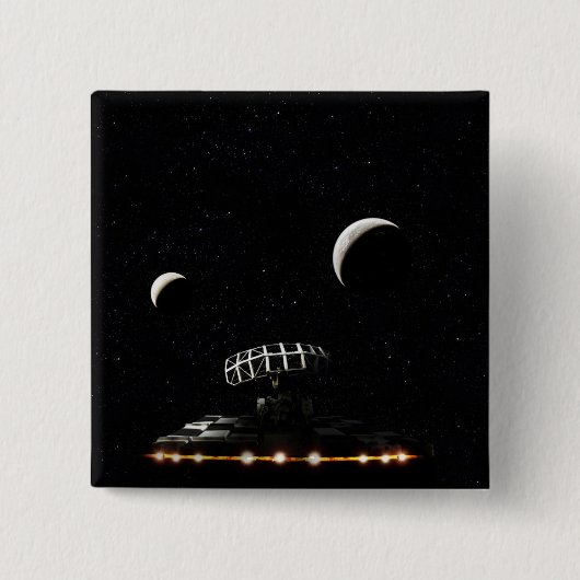 Galaxy Scanner - Radar Space Craft - Sci-Fi Vierkante Button 5,1 Cm (Voorkant)