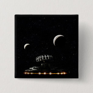 Galaxy Scanner - Radar Space Craft - Sci-Fi Vierkante Button 5,1 Cm