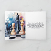 Galaxy Schaakstukken Modern Schaken Verjaardag Kaart (Binnen)