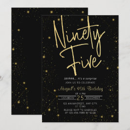 Galaxy Script Zwart en Goud 95e Verjaardagsfeestje Kaart