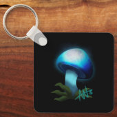 Galaxy Shiitake Gloeiend Lichtblauw Paddestoel Met Sleutelhanger (Voorkant)