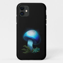 Galaxy Shiitake Gloeiende Lichtblauwe Paddestoel Case-Mate iPhone Case