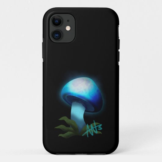 Galaxy Shiitake Gloeiende Lichtblauwe Paddestoel Case-Mate iPhone Case (Achterkant)
