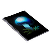 Galaxy Shiitake Gloeiende Lichtblauwe Paddestoel Notitieboek (Rechterzijde)