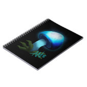 Galaxy Shiitake Gloeiende Lichtblauwe Paddestoel Notitieboek (Linkerzijde)