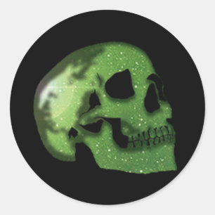 "Galaxy Skulls" (giftig - enkele schedel) Ronde Sticker