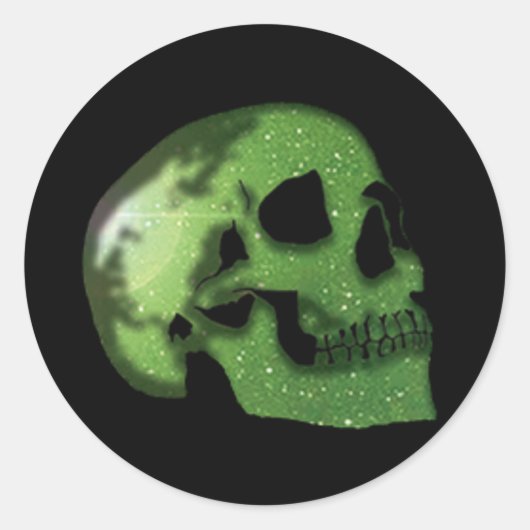 "Galaxy Skulls" (giftig - enkele schedel) Ronde Sticker (Voorkant)