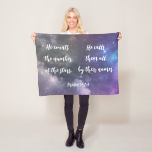 Galaxy Sky Scripting Bijbelversie Fleece Deken