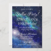 Galaxy Sky Stellar Birthday Party Kaart (Voorkant)