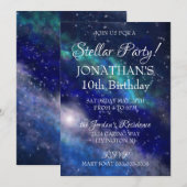 Galaxy Sky Stellar Birthday Party Kaart (Voorkant / Achterkant)