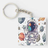 Galaxy Sleutelhanger Astronaut Planets Design voor (Voorkant)