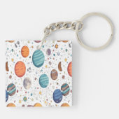 Galaxy Sleutelhanger Astronaut Planets Design voor (Achterkant)