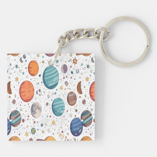 Galaxy Sleutelhanger Astronaut Planets Design voor (Achterkant)