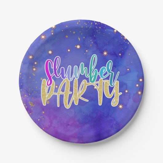 Galaxy Slumber Party Birthday Bord (Voorkant)