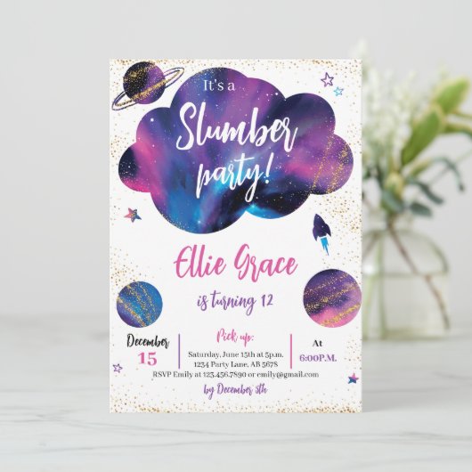 Galaxy Slumber Party Kaart (Staand voorkant)