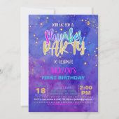 Galaxy Slumber Party verjaardagsuitnodiging Kaart (Voorkant)