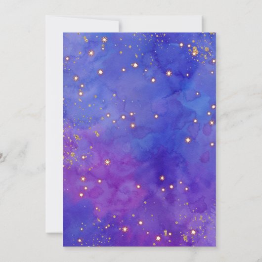 Galaxy Slumber Party verjaardagsuitnodiging Kaart (Achterkant)