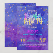 Galaxy Slumber Party verjaardagsuitnodiging Kaart (Voorkant / Achterkant)