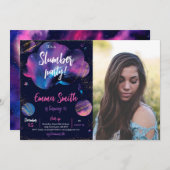 Galaxy Slumber Party Zwart Foto Kaart (Voorkant / Achterkant)