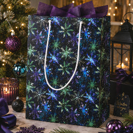 Galaxy Sneeuwvlokken Hemels Kerstfeest Medium Cadeauzakje