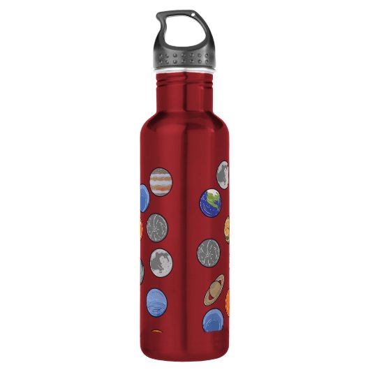 Galaxy Solar System Planets, Earth, Pluto, Uranus Waterfles (Achterkant)