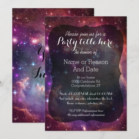 Galaxy space achtergrond alle feestdagen kaart (Voorkant / Achterkant)