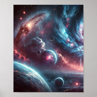 Galaxy Space Achtergrond - Digitale Download, Aest Poster