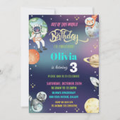 Galaxy Space Astronaut Planets Verjaardagsfeestje  Kaart (Voorkant)