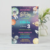 Galaxy Space Astronaut Planets Verjaardagsfeestje  Kaart (Staand voorkant)