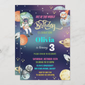 Galaxy Space Astronaut Planets Verjaardagsfeestje  Kaart (Voorkant / Achterkant)