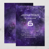 Galaxy Space Birthday | Planetarium Cosmic Party Kaart (Voorkant / Achterkant)