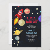 Galaxy Space Blast van Verjaardag Kaart (Voorkant)