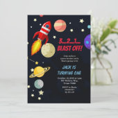 Galaxy Space Blast van Verjaardag Kaart (Staand voorkant)