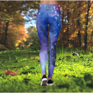 Galaxy Space Blue Paarse Yoga Leggings