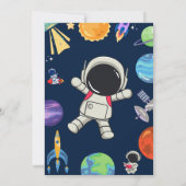 Galaxy Space Boy verjaardagsuitnodiging Kaart (Achterkant)