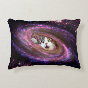 Galaxy Space Cat Polyester Accent Pillow 16 x 12 i Kussen