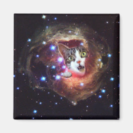 Galaxy Space Cats LOL 2 Inch Square Magnet