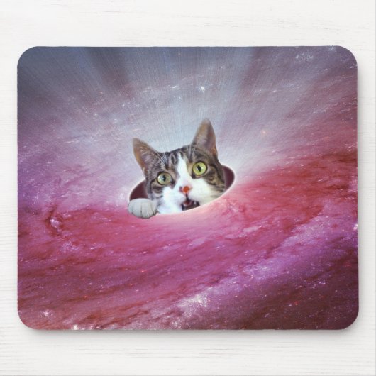 Galaxy Space Cats LOL Funny Mousepad Muismat (Voorkant)