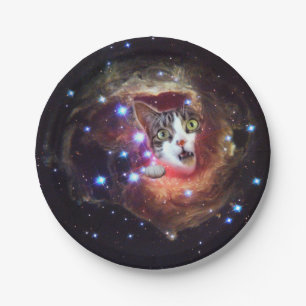 "Galaxy Space Cats" LOL Funny Paper Borden 7" Papieren Bordje