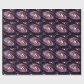 Galaxy Space Cats Wrapping Paper Cadeaupapier (Vlak)