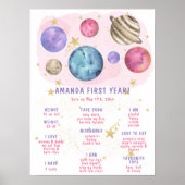 Galaxy Space eerste verjaardag mijlpaal verjaardag Poster (Voorkant)