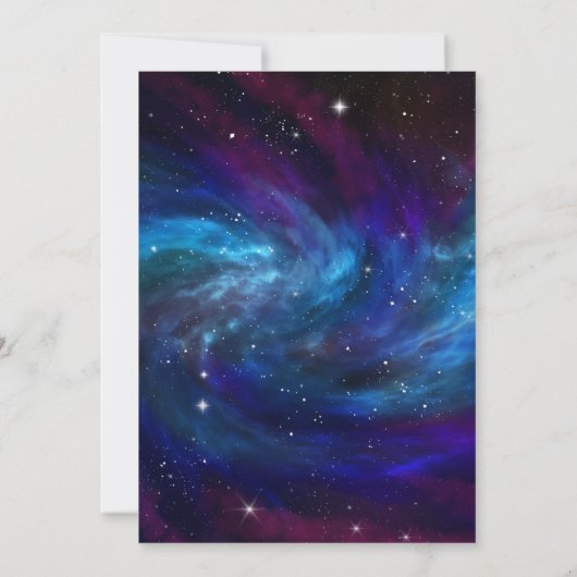 Galaxy Space First Trip ROND the Sun Birthday Kaart (Achterkant)