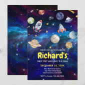 Galaxy Space First Trip ROND the Sun Birthday Kaart (Voorkant / Achterkant)