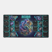 Galaxy Space Fractal Art Desk Pad - 2026 Calendar (Voorkant)