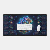 Galaxy Space Fractale Kunst Bureau Mat met 2026 Ag (Keyboard & Muis)