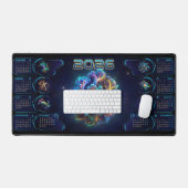 Galaxy Space Fractale Kunst Bureau Mat met 2026 Ag (Keyboard & Muis)