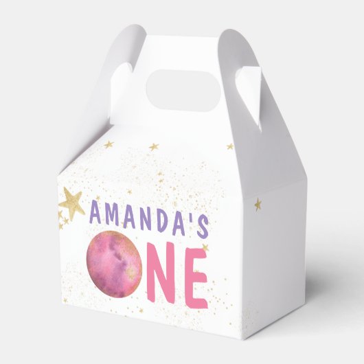 Galaxy Space Girl Verjaardagsfeestje Bedankdoosjes (Voorkant Zijde)